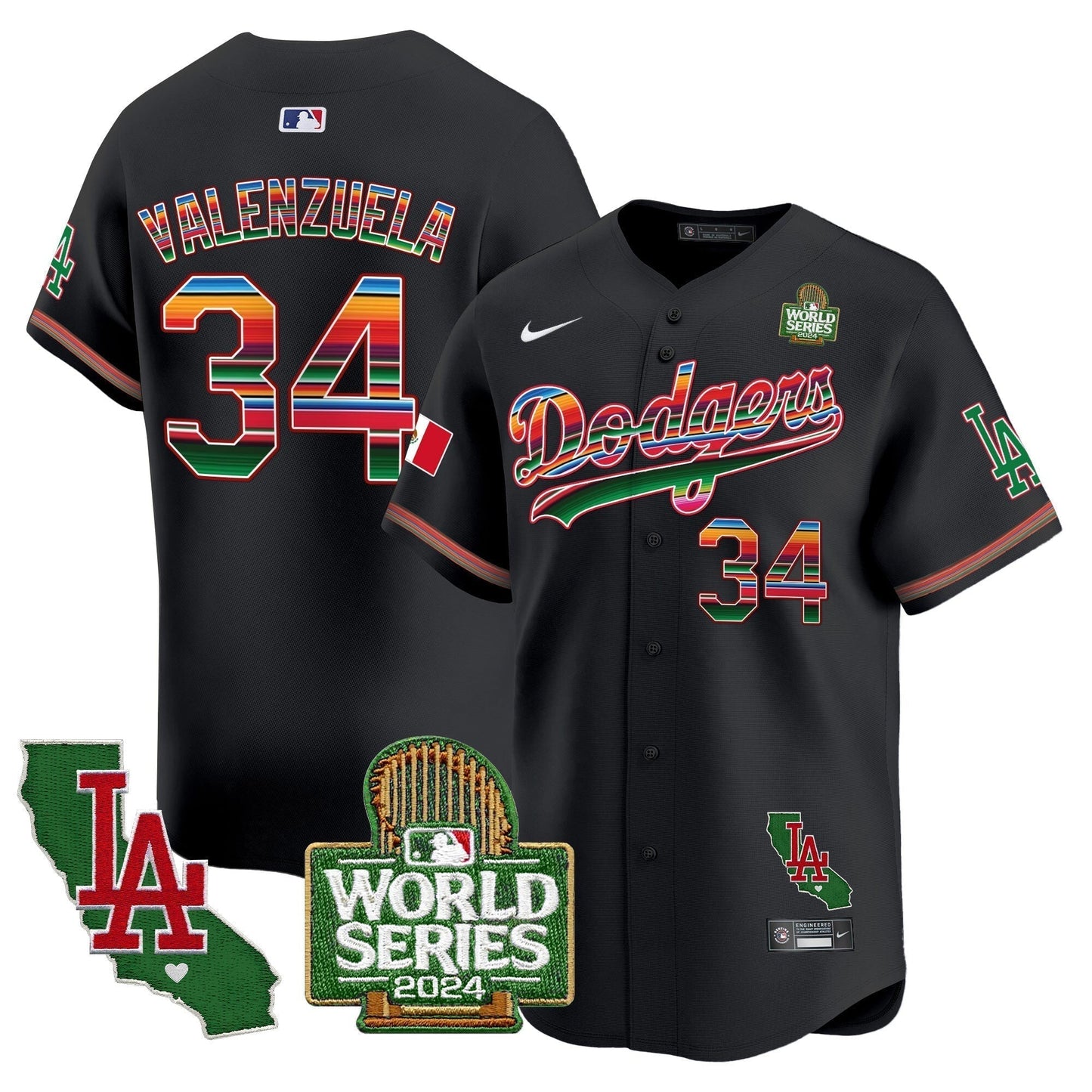 Dodgers Mexico 2024 World Series Vapor Premier Limited Jersey V2 - All Stitched-DTD