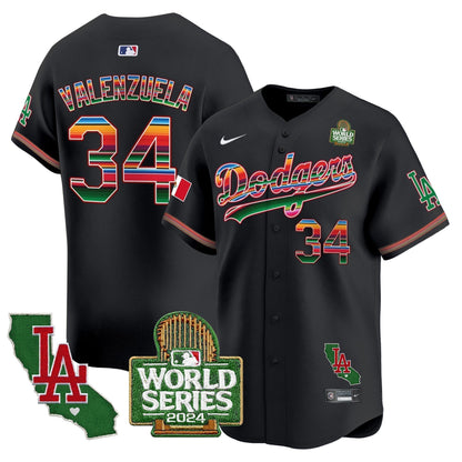 Dodgers Mexico 2024 World Series Vapor Premier Limited Jersey V2 - All Stitched-DTD