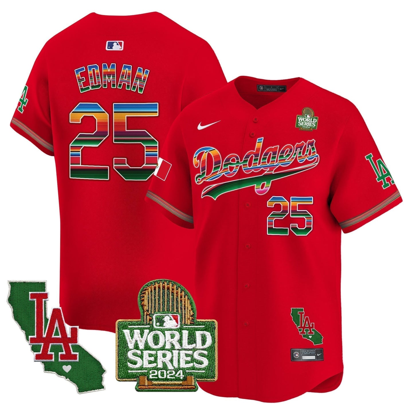 Dodgers Mexico 2024 World Series Vapor Premier Limited Jersey V2 - All Stitched-DTD