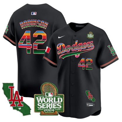 Dodgers Mexico 2024 World Series Vapor Premier Limited Jersey V2 - All Stitched-DTD