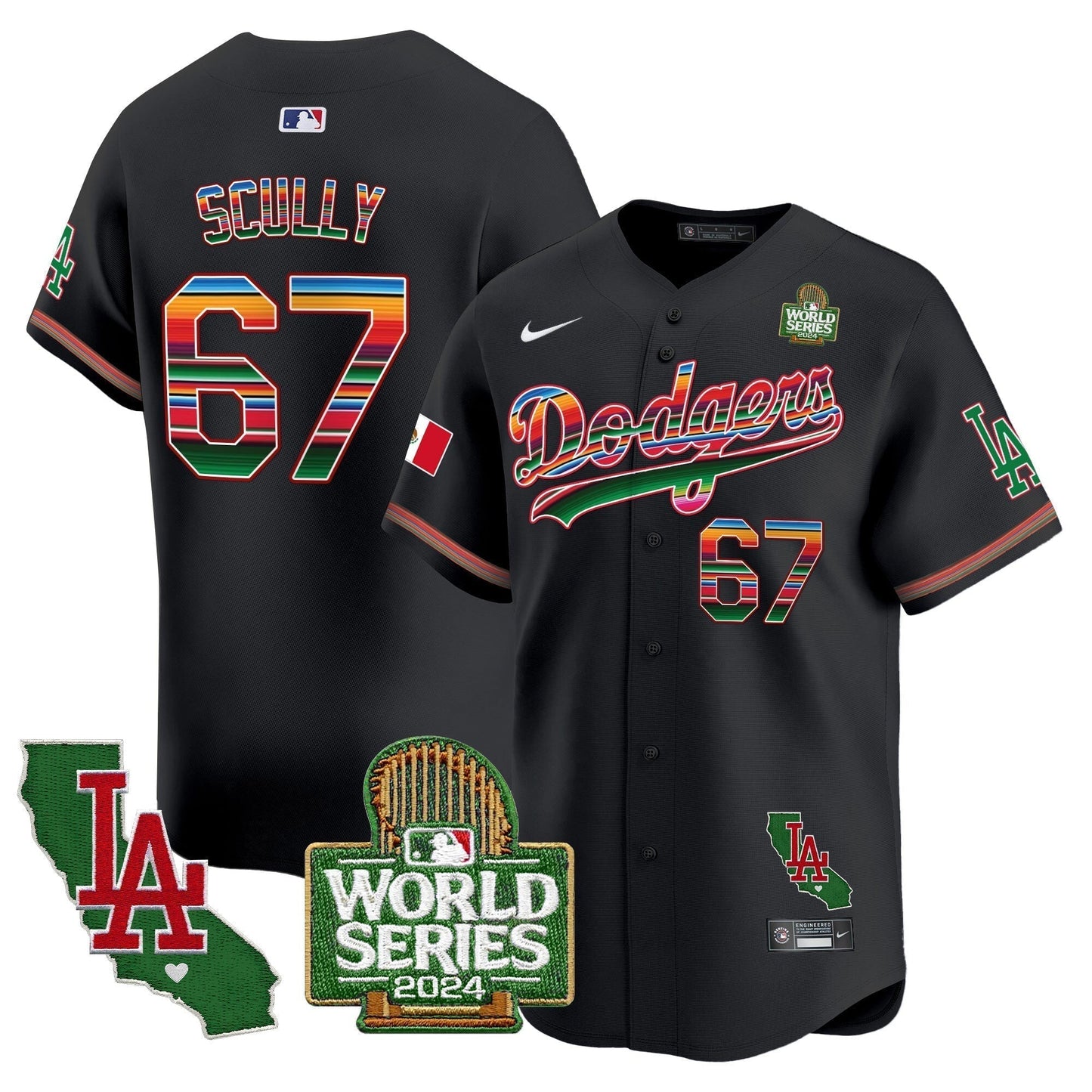 Dodgers Mexico 2024 World Series Vapor Premier Limited Jersey V2 - All Stitched-DTD