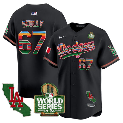 Dodgers Mexico 2024 World Series Vapor Premier Limited Jersey V2 - All Stitched-DTD