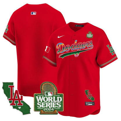 Dodgers Mexico 2024 World Series Vapor Premier Limited Jersey V2 - All Stitched-DTD