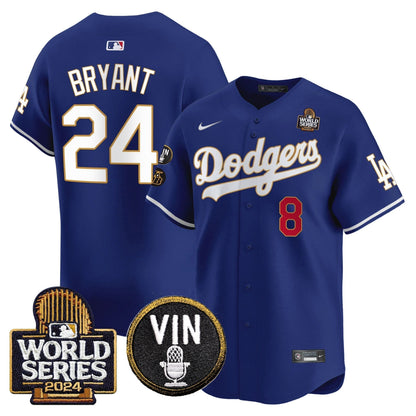 Dodgers 2024 World Series Gold Trim Vapor Premier Limited Jersey V2 - All Stitched-DTD
