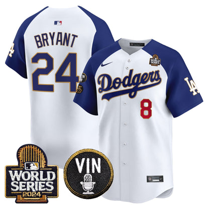 Dodgers 2024 World Series Gold Trim Vapor Premier Limited Jersey V2 - All Stitched-DTD