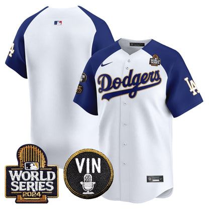 Dodgers 2024 World Series Gold Trim Vapor Premier Limited Jersey V2 - All Stitched-DTD