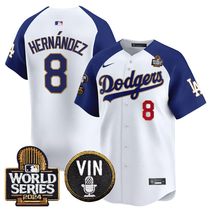 Dodgers 2024 World Series Gold Trim Vapor Premier Limited Jersey V2 - All Stitched-DTD