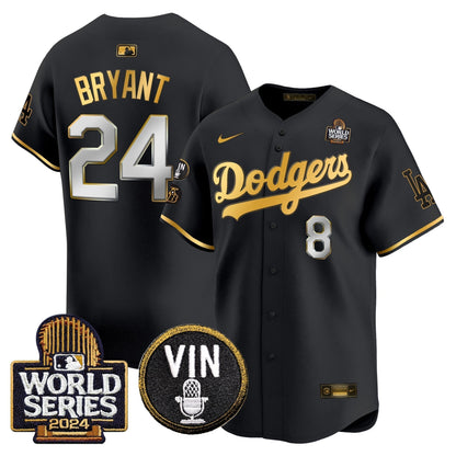 Dodgers 2024 World Series Gold Trim Vapor Premier Limited Jersey V2 - All Stitched-DTD