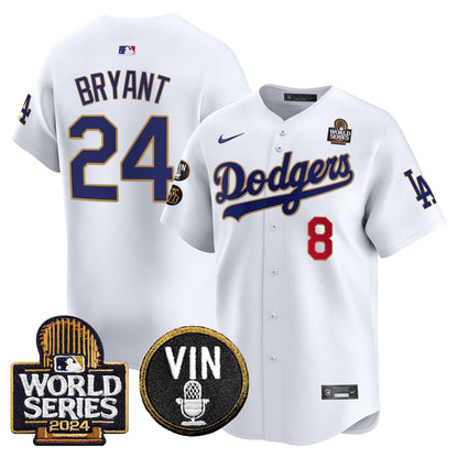 Dodgers 2024 World Series Gold Trim Vapor Premier Limited Jersey V2 - All Stitched-DTD