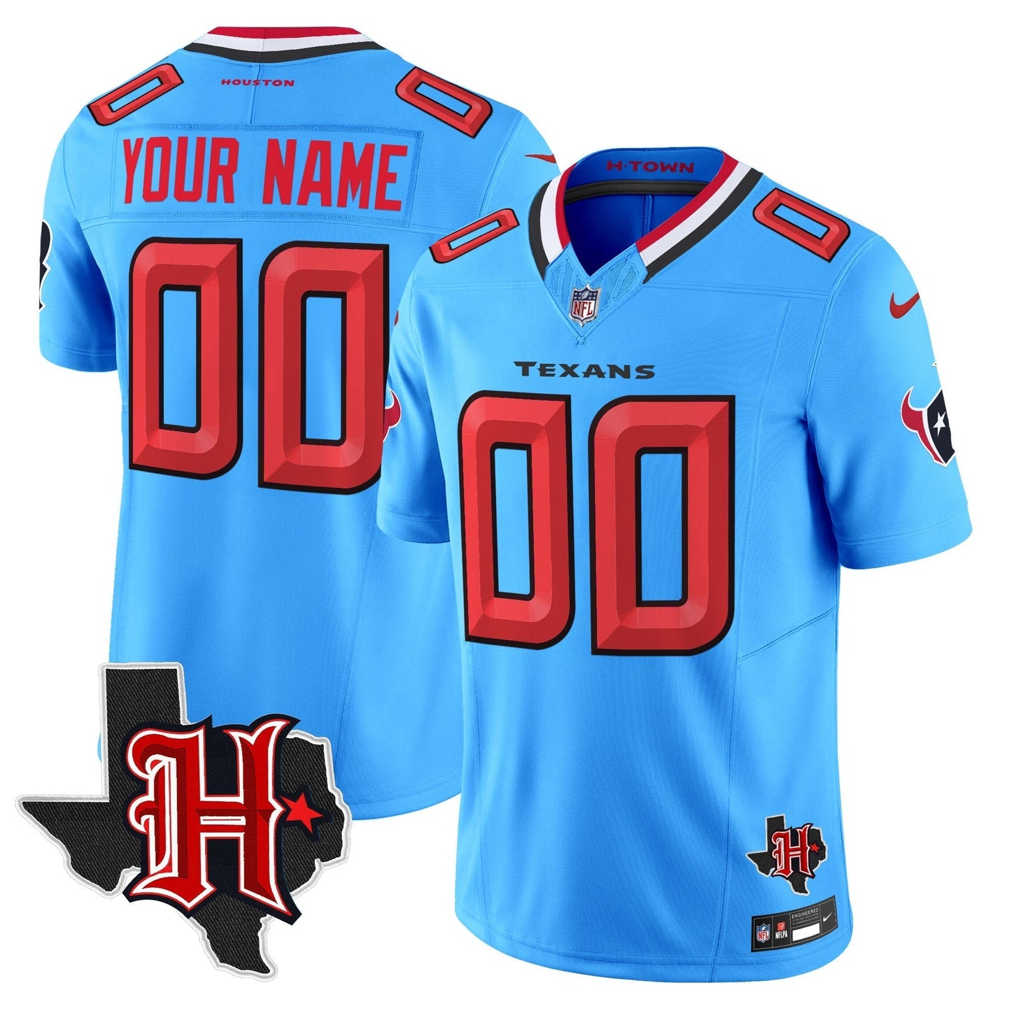 HOU 2024 Texas Patch Vapor Limited Custom Jersey V5 - All Stitched-DTD