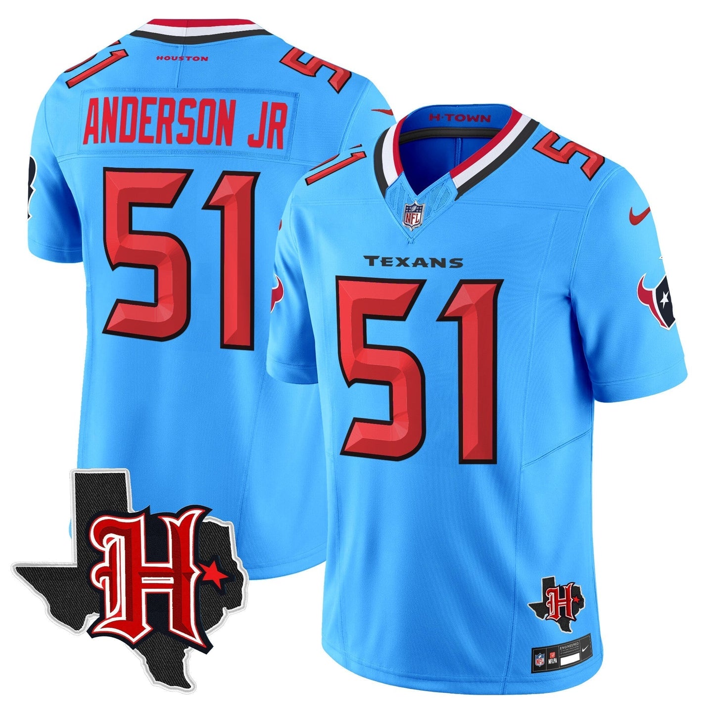 HOU 2024 Texas Patch Vapor Limited Jersey V5 - All Stitched-DTD