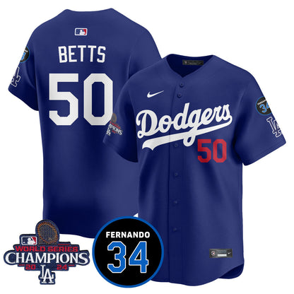 LA Dodgers - World Series Champions 2024/Fernando Valenzuela Memorial Jersey - All Stitched N08-DTD