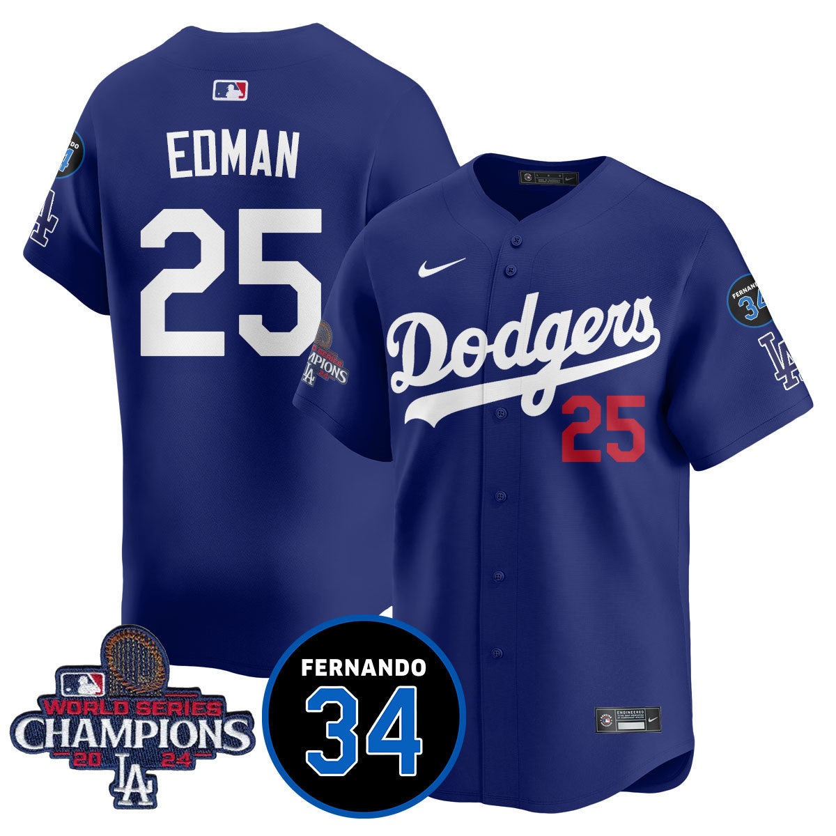 LA Dodgers - World Series Champions 2024/Fernando Valenzuela Memorial Jersey - All Stitched N08-DTD