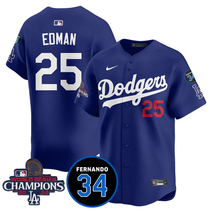 LA Dodgers - World Series Champions 2024/Fernando Valenzuela Memorial Jersey - All Stitched N08-DTD