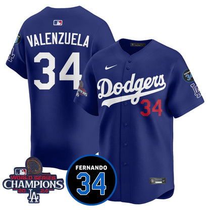 LA Dodgers - World Series Champions 2024/Fernando Valenzuela Memorial Jersey - All Stitched N08-DTD