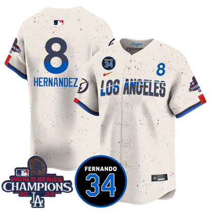 LA Dodgers - World Series Champions 2024/Fernando Valenzuela Memorial Jersey - All Stitched N08-DTD