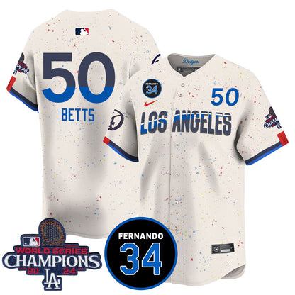 LA Dodgers - World Series Champions 2024/Fernando Valenzuela Memorial Jersey - All Stitched N08-DTD