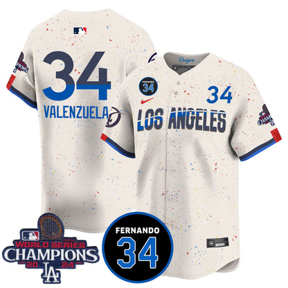 LA Dodgers - World Series Champions 2024/Fernando Valenzuela Memorial Jersey - All Stitched N08-DTD