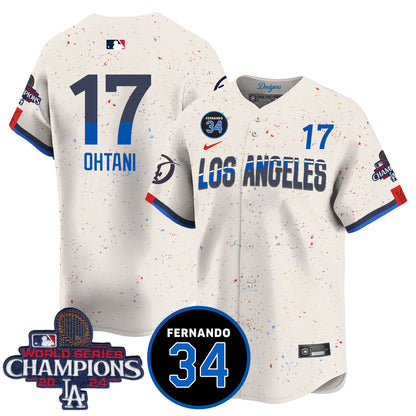 LA Dodgers - World Series Champions 2024/Fernando Valenzuela Memorial Jersey - All Stitched N08-DTD