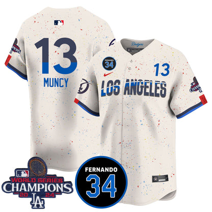 LA Dodgers - World Series Champions 2024/Fernando Valenzuela Memorial Jersey - All Stitched N08-DTD