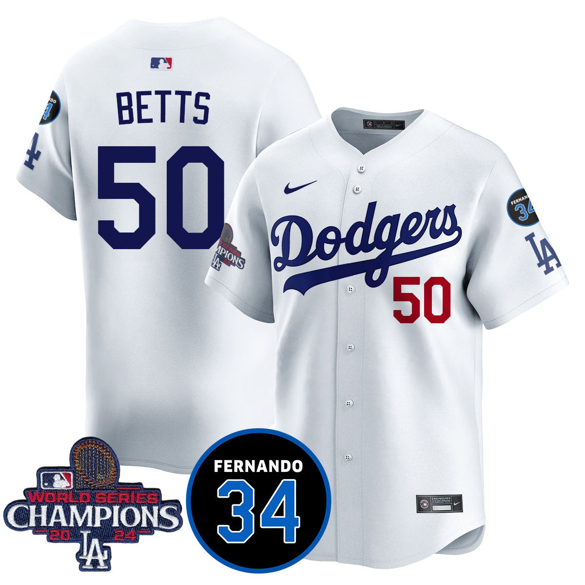 LA Dodgers - World Series Champions 2024/Fernando Valenzuela Memorial Jersey - All Stitched N08-DTD