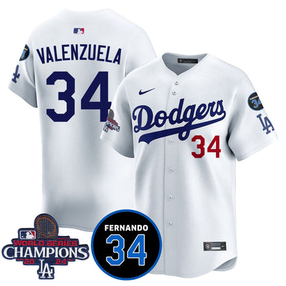 LA Dodgers - World Series Champions 2024/Fernando Valenzuela Memorial Jersey - All Stitched N08-DTD