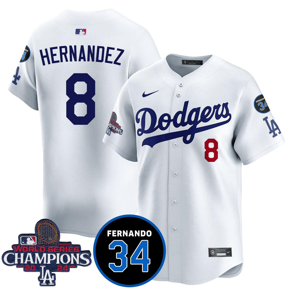 LA Dodgers - World Series Champions 2024/Fernando Valenzuela Memorial Jersey - All Stitched N08-DTD