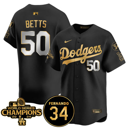 LA Dodgers - World Series Champions 2024/Fernando Valenzuela Memorial Jersey - All Stitched N08-DTD