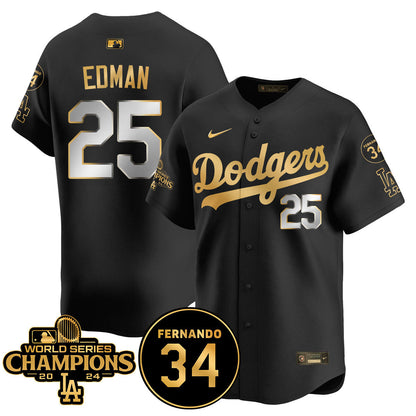 LA Dodgers - World Series Champions 2024/Fernando Valenzuela Memorial Jersey - All Stitched N08-DTD
