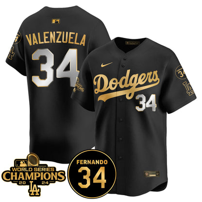 LA Dodgers - World Series Champions 2024/Fernando Valenzuela Memorial Jersey - All Stitched N08-DTD
