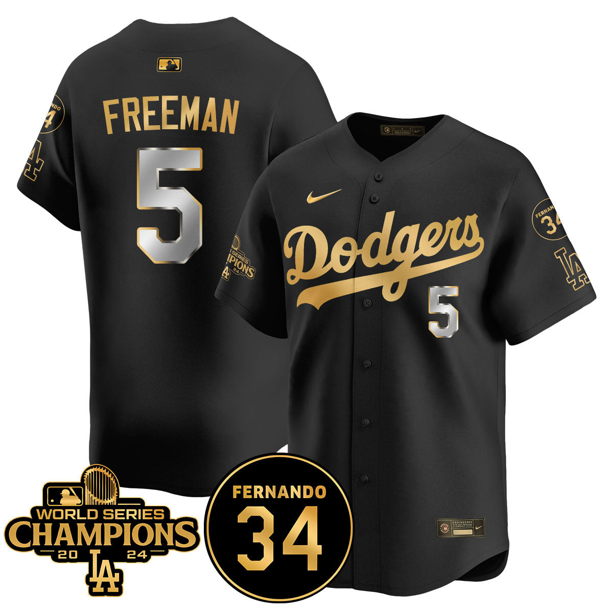 LA Dodgers - World Series Champions 2024/Fernando Valenzuela Memorial Jersey - All Stitched N08-DTD