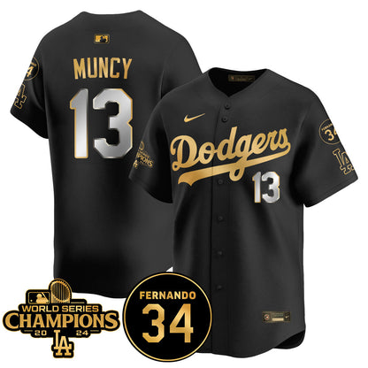 LA Dodgers - World Series Champions 2024/Fernando Valenzuela Memorial Jersey - All Stitched N08-DTD