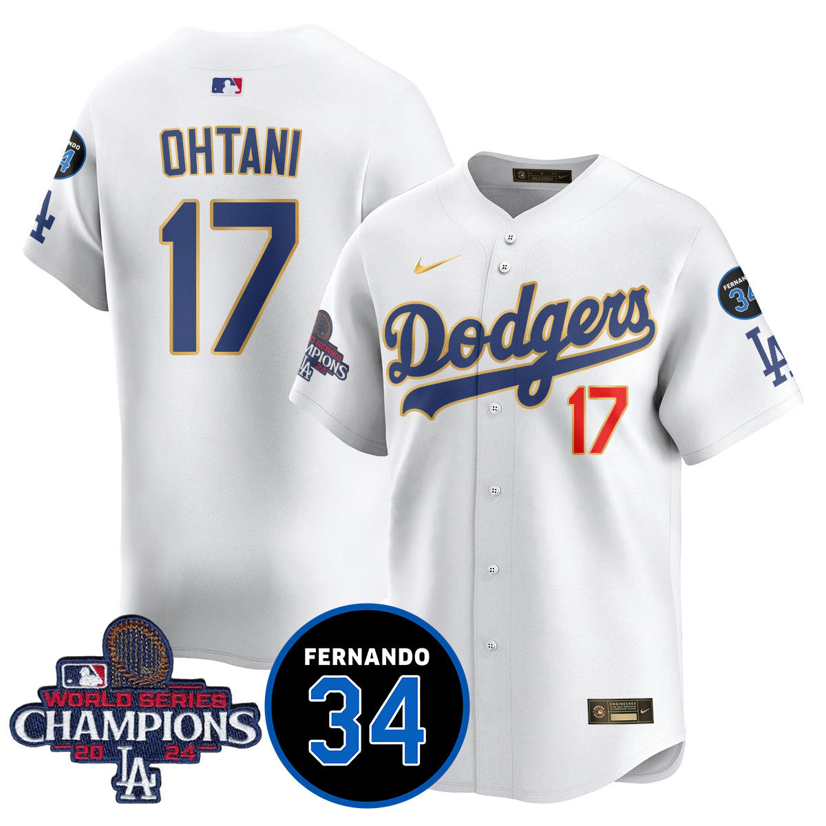 LA Dodgers - World Series Champions 2024/Fernando Valenzuela Memorial Jersey - All Stitched N08-DTD