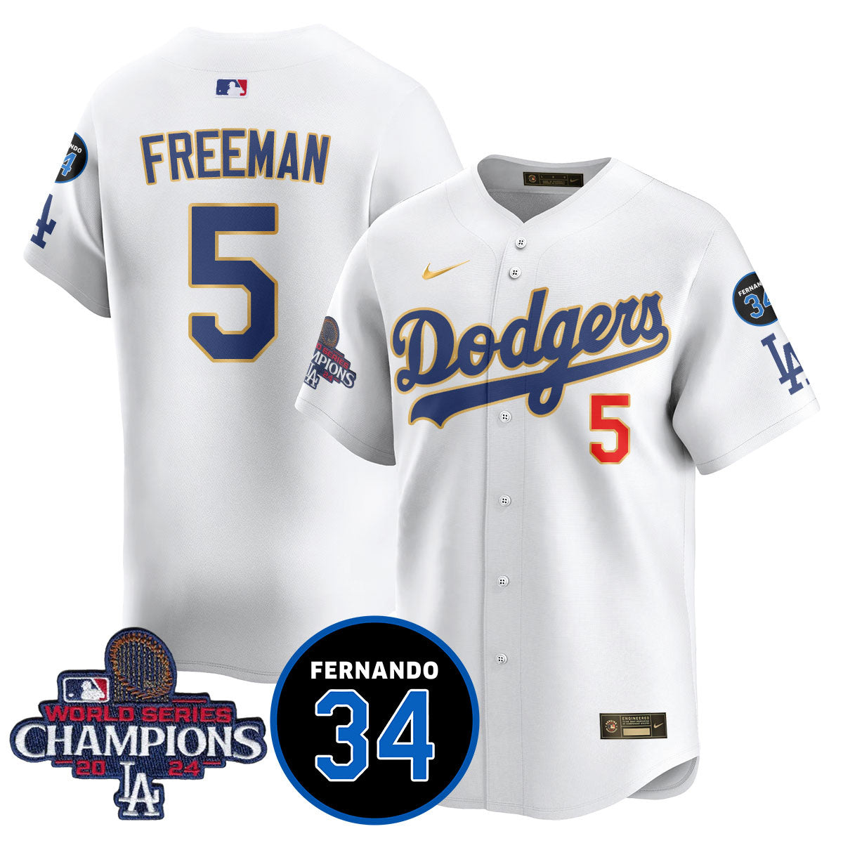 LA Dodgers - World Series Champions 2024/Fernando Valenzuela Memorial Jersey - All Stitched N08-DTD