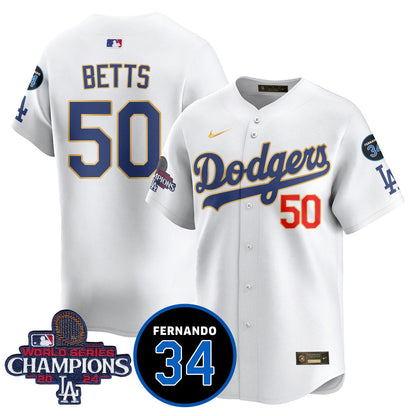 LA Dodgers - World Series Champions 2024/Fernando Valenzuela Memorial Jersey - All Stitched N08-DTD