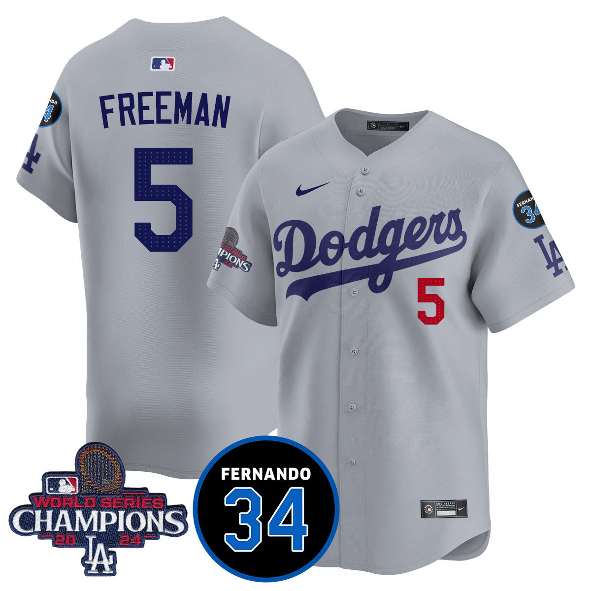 LA Dodgers - World Series Champions 2024/Fernando Valenzuela Memorial Jersey - All Stitched N08-DTD