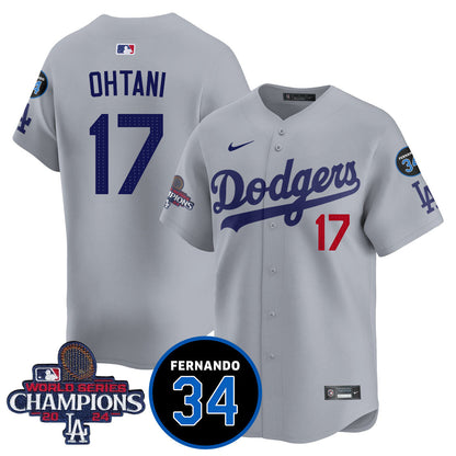 LA Dodgers - World Series Champions 2024/Fernando Valenzuela Memorial Jersey - All Stitched N08-DTD