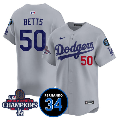 LA Dodgers - World Series Champions 2024/Fernando Valenzuela Memorial Jersey - All Stitched N08-DTD