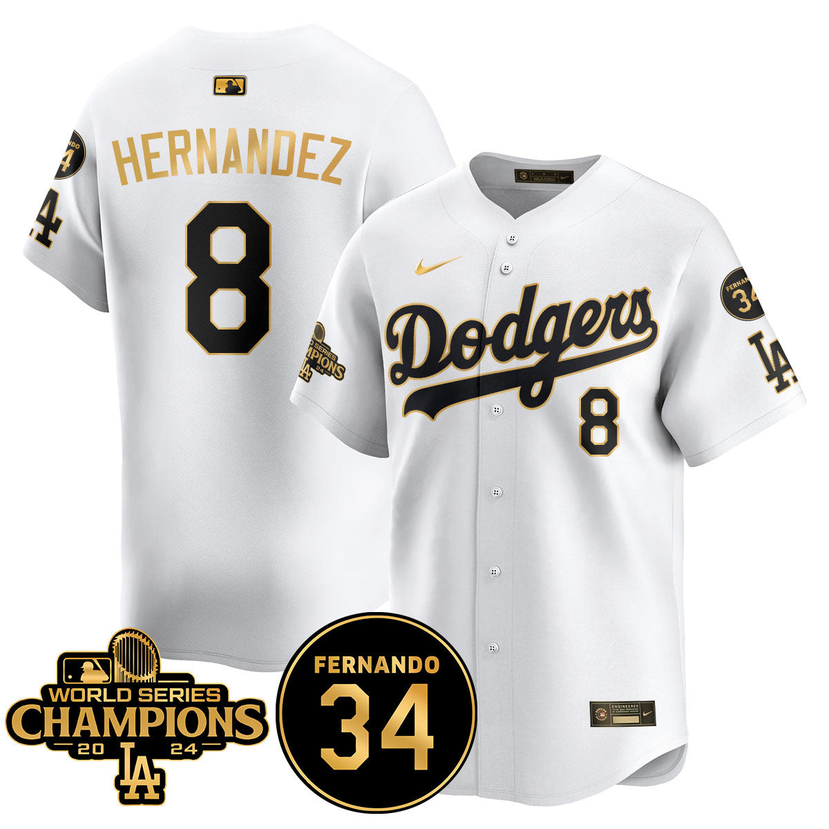 LA Dodgers - World Series Champions 2024/Fernando Valenzuela Memorial Jersey - All Stitched N08-DTD