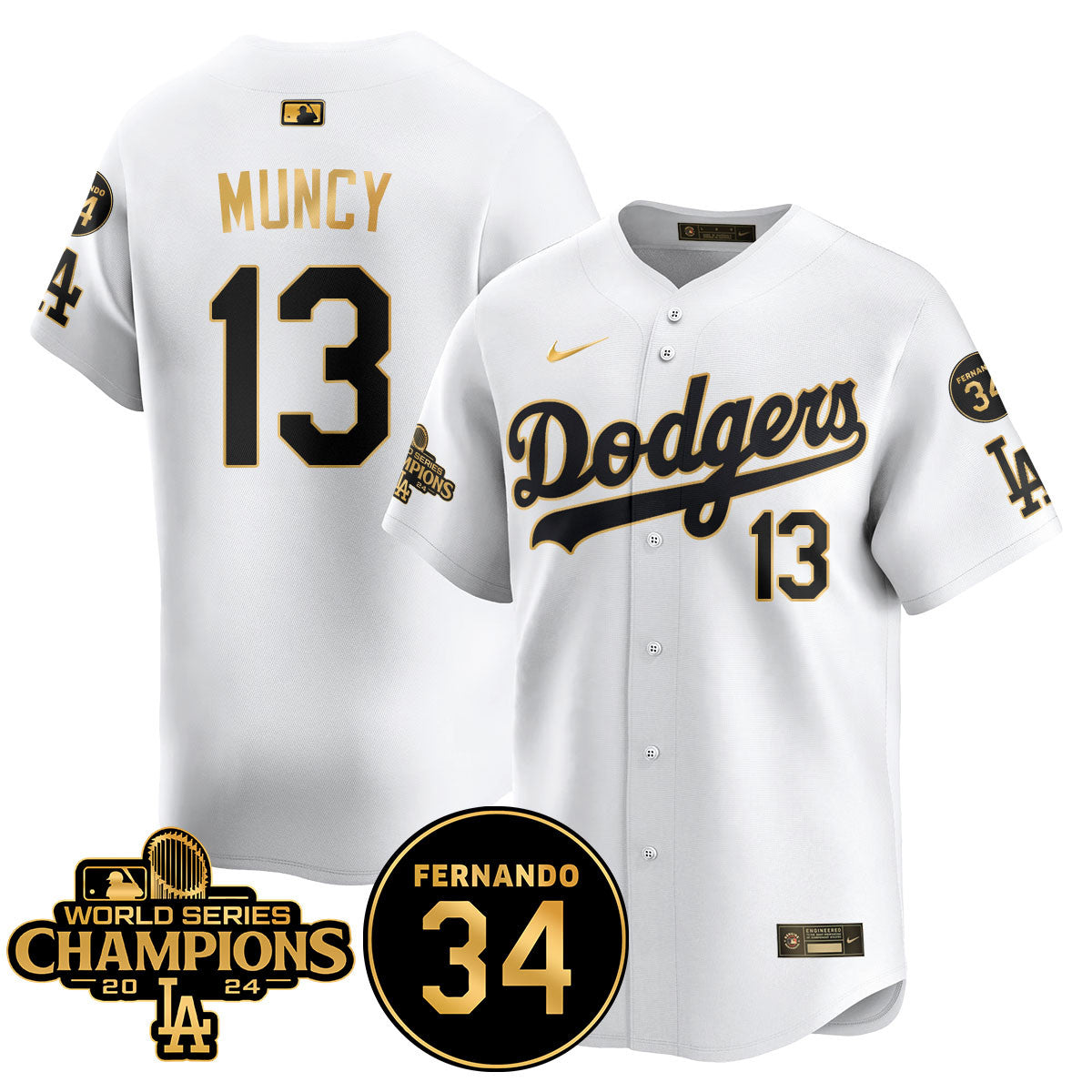LA Dodgers - World Series Champions 2024/Fernando Valenzuela Memorial Jersey - All Stitched N08-DTD
