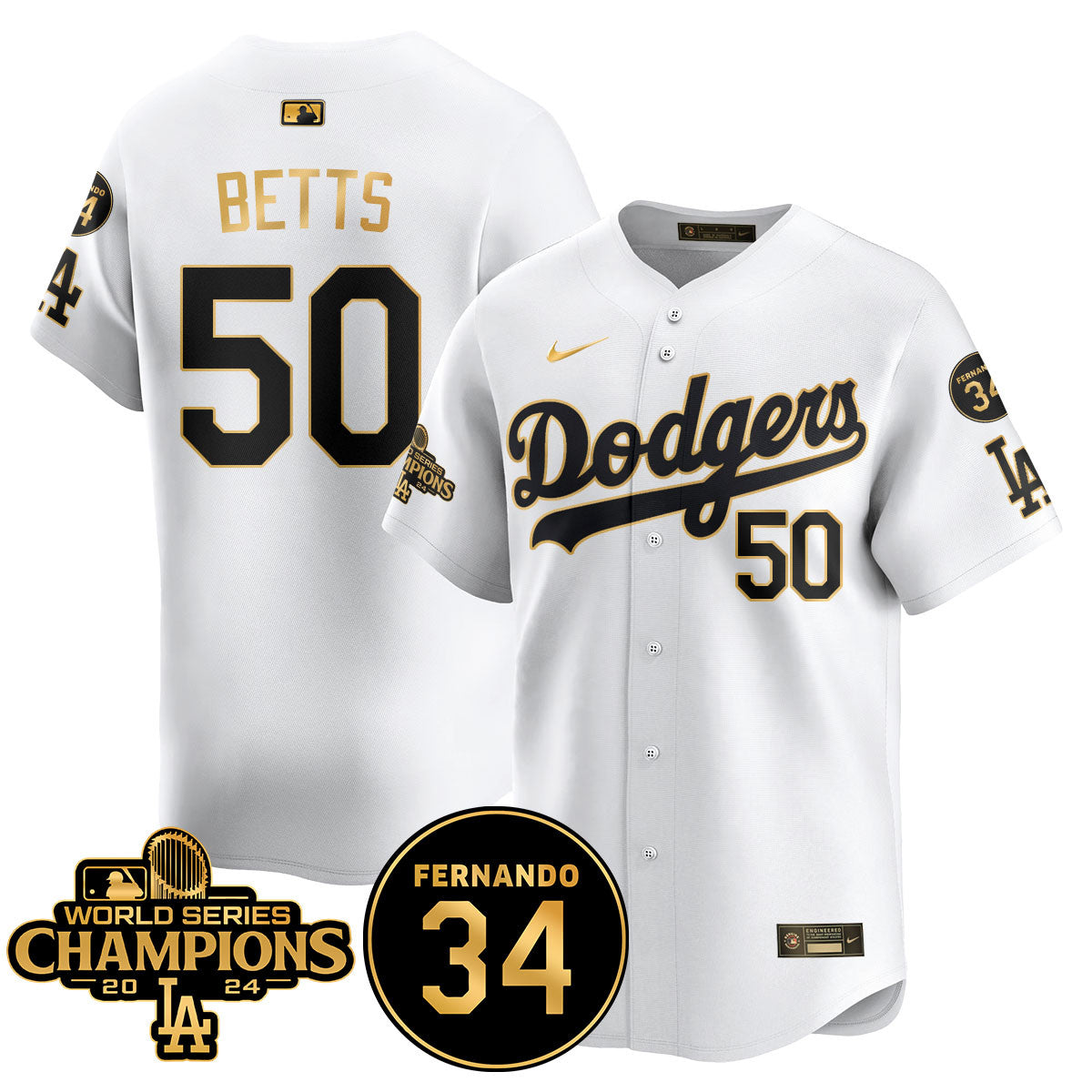 LA Dodgers - World Series Champions 2024/Fernando Valenzuela Memorial Jersey - All Stitched N08-DTD
