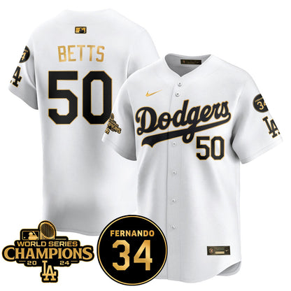LA Dodgers - World Series Champions 2024/Fernando Valenzuela Memorial Jersey - All Stitched N08-DTD
