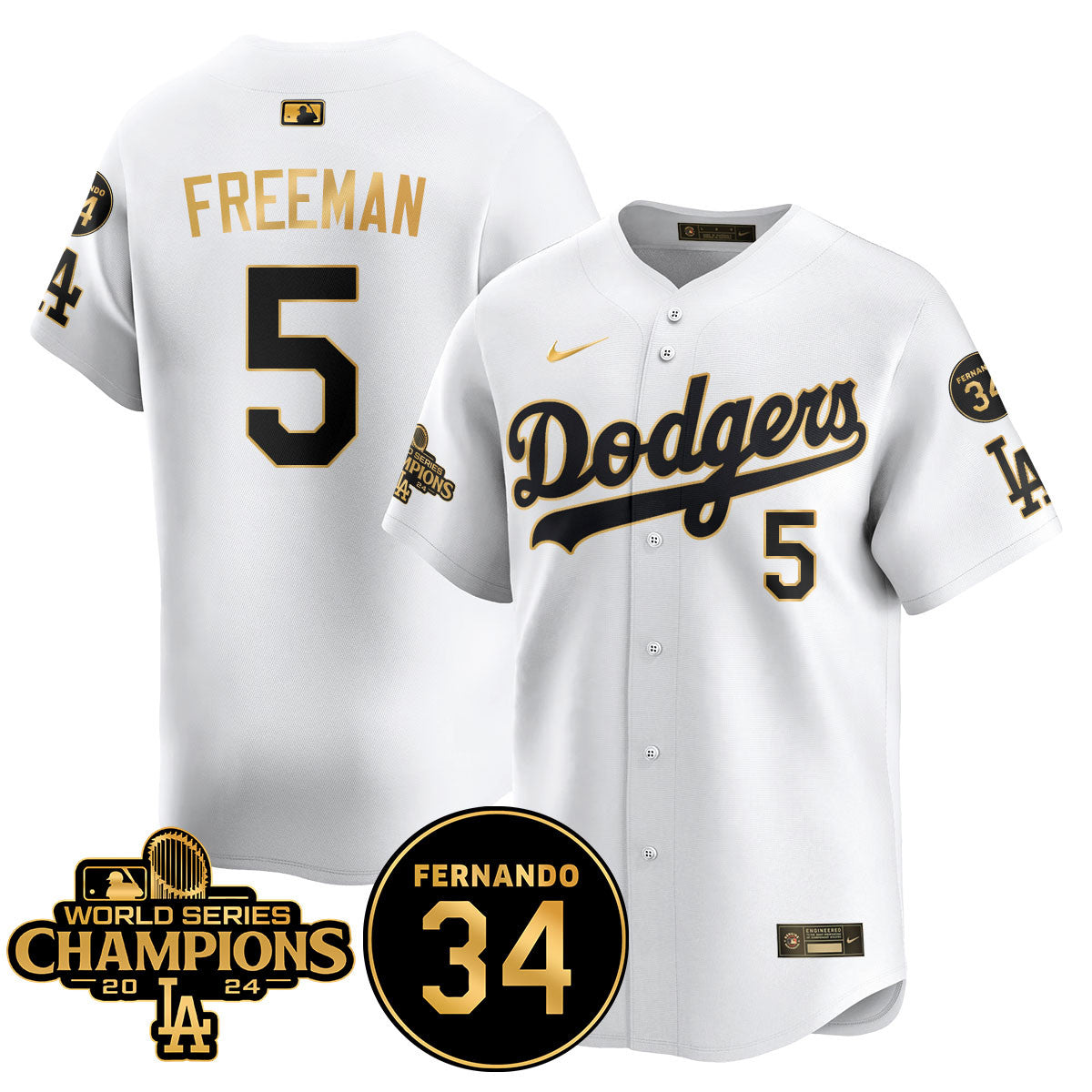 LA Dodgers - World Series Champions 2024/Fernando Valenzuela Memorial Jersey - All Stitched N08-DTD