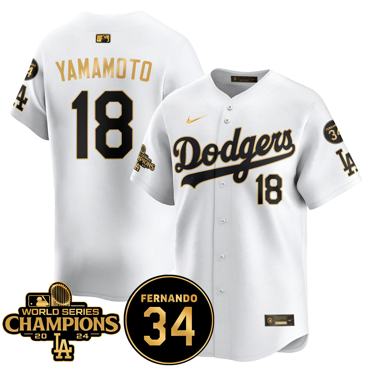 LA Dodgers - World Series Champions 2024/Fernando Valenzuela Memorial Jersey - All Stitched N08-DTD