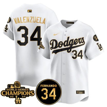 LA Dodgers - World Series Champions 2024/Fernando Valenzuela Memorial Jersey - All Stitched N08-DTD