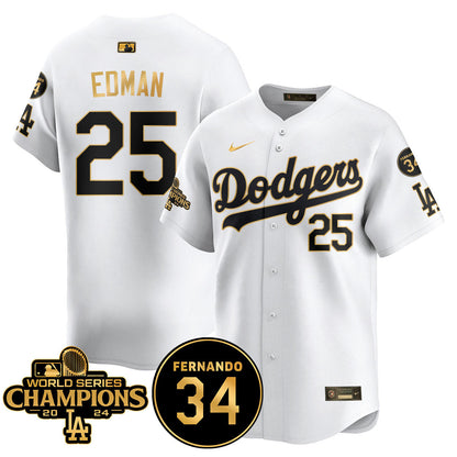 LA Dodgers - World Series Champions 2024/Fernando Valenzuela Memorial Jersey - All Stitched N08-DTD