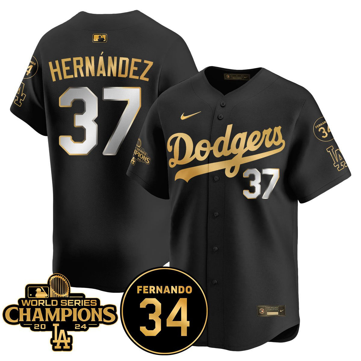 LA Dodgers - World Series Champions 2024/Fernando Valenzuela Memorial Jersey - All Stitched N08-DTD