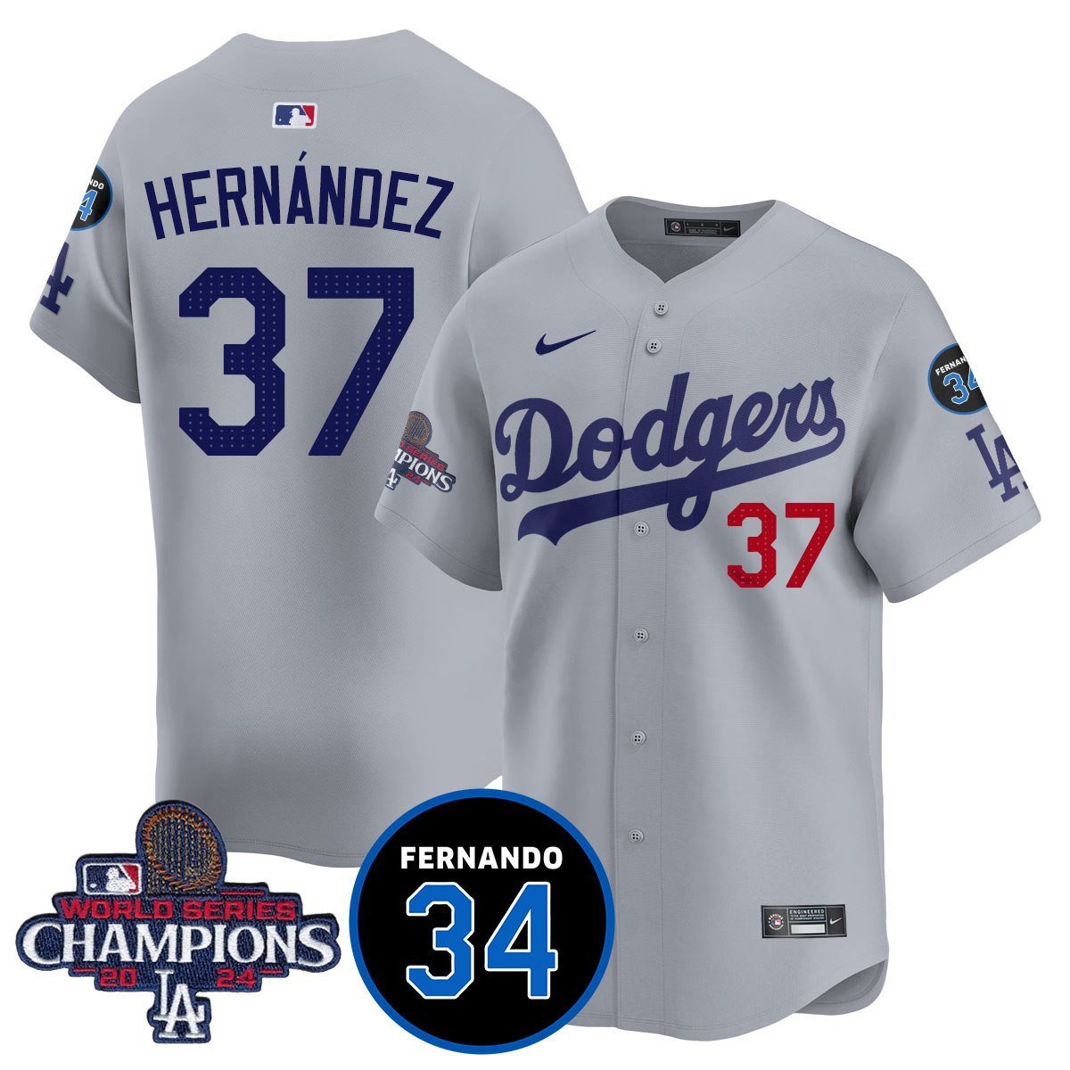 LA Dodgers - World Series Champions 2024/Fernando Valenzuela Memorial Jersey - All Stitched N08-DTD