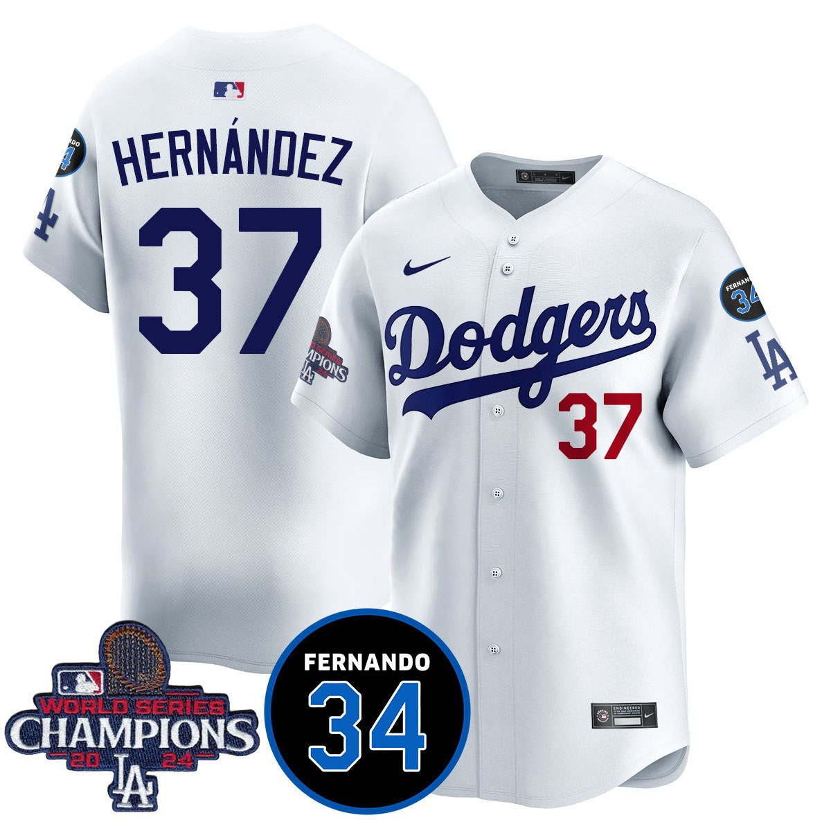 LA Dodgers - World Series Champions 2024/Fernando Valenzuela Memorial Jersey - All Stitched N08-DTD