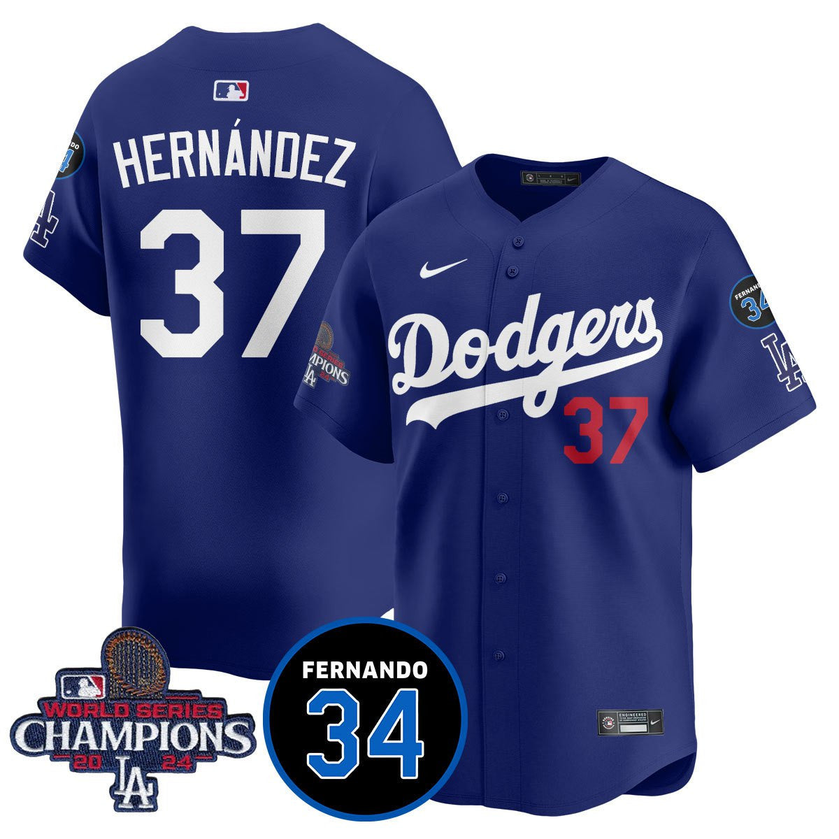 LA Dodgers - World Series Champions 2024/Fernando Valenzuela Memorial Jersey - All Stitched N08-DTD